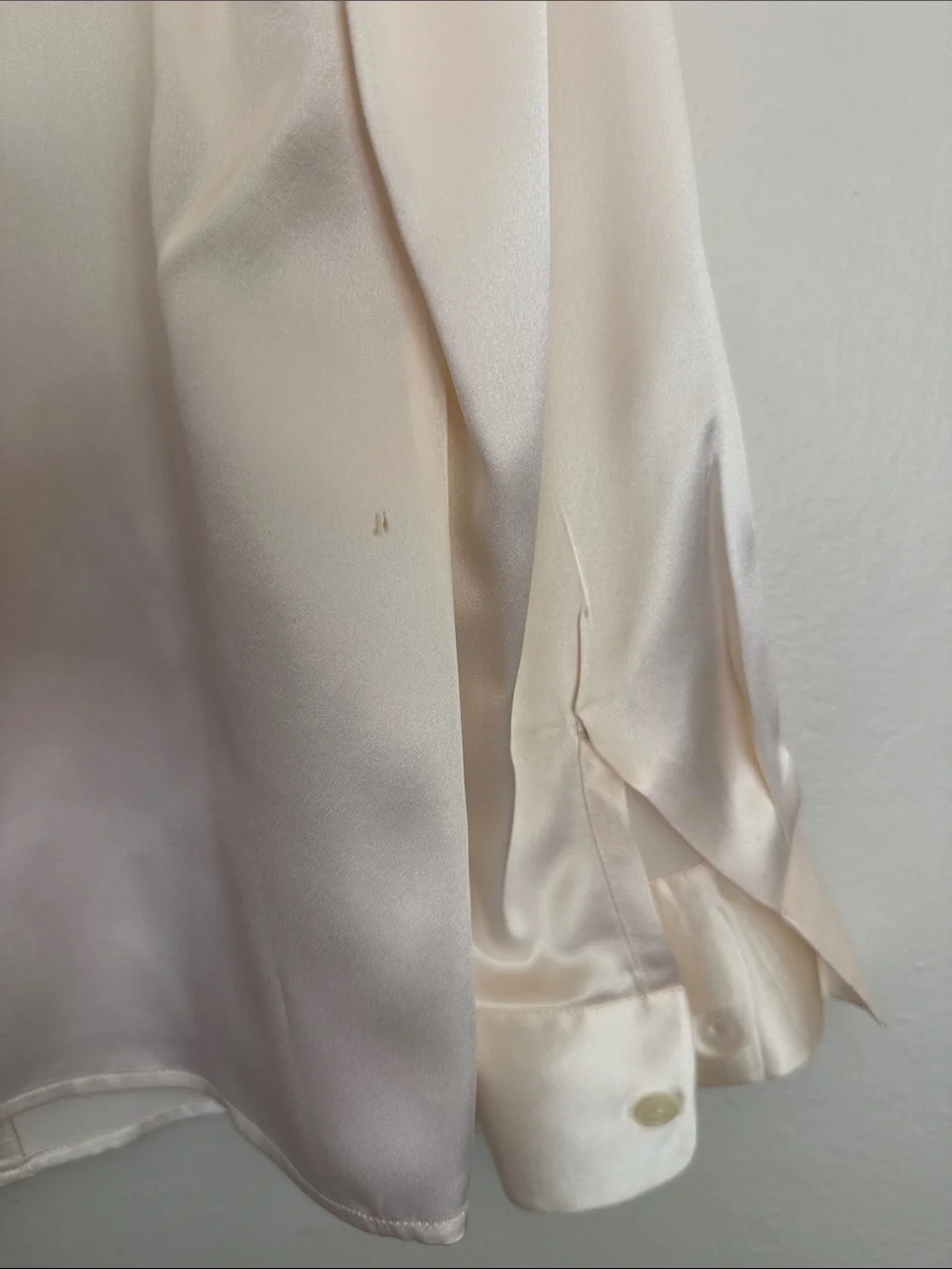 Silk Ivory Button-Up Blouse - Picture 5 of 5